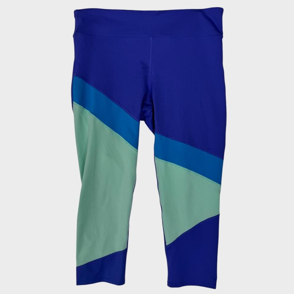 Joy Lab Large Color Block Leggings Blue Green